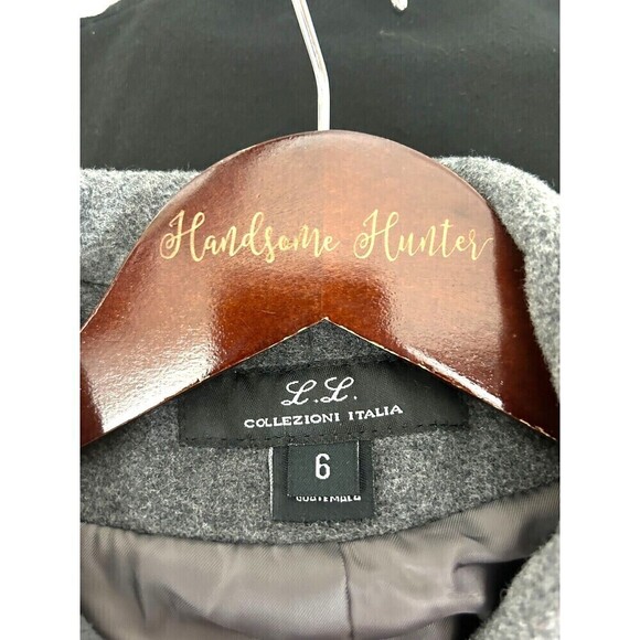 L L Collezioni Women Sz 6 Gray Wool Cashmere Blend Coat Long Sleeves Button Up - Picture 9 of 9